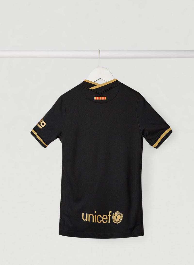 Nike - Youth F.C. Barcelona 2020/21 Stadium Away Jersey Black/Metallic Gold - Image 1