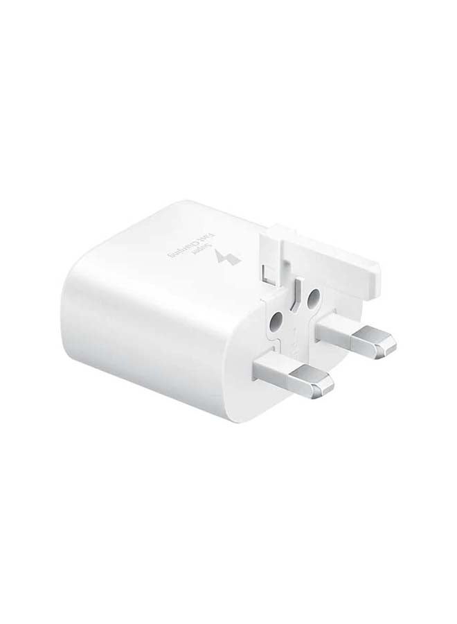 سامسونج - محول للسفر والتنقل بتقنية PD وقدرة 25 وات مع كابل من USB-C إلى USB-C أبيض - Image 1