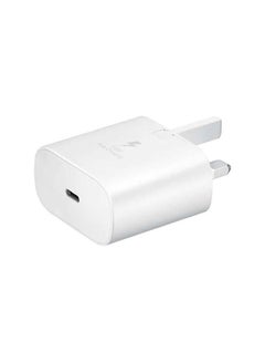 سامسونج محول للسفر والتنقل بتقنية PD وقدرة 25 وات مع كابل من USB-C إلى USB-C أبيض  - Image 5