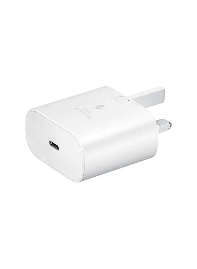 سامسونج - محول للسفر والتنقل بتقنية PD وقدرة 25 وات مع كابل من USB-C إلى USB-C أبيض - Image 1