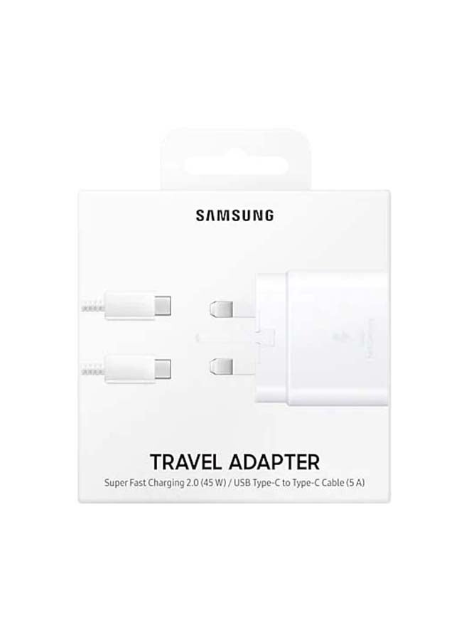 Samsung - Travel Adapter 45W PD With USB-C To USB-C Cable White - Image 1