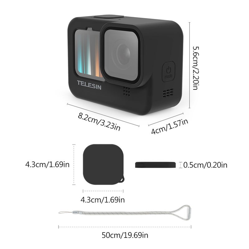 TELESIN Replacement Action Camera Protective Silicone Case Cover Soft For GoPro Hero 9 Black  - Image 5