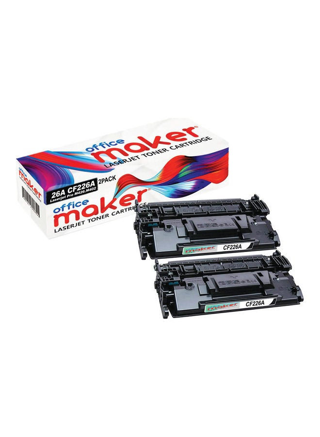Office Maker 2-Piece Laserjet Toner Cartridge Set For HP Pro M402 MFP M426 Printer Black  - Image 1