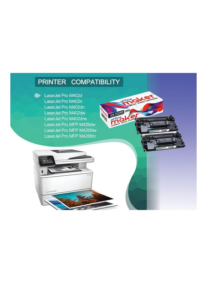Office Maker 2-Piece Laserjet Toner Cartridge Set For HP Pro M402 MFP M426 Printer Black  - Image 3