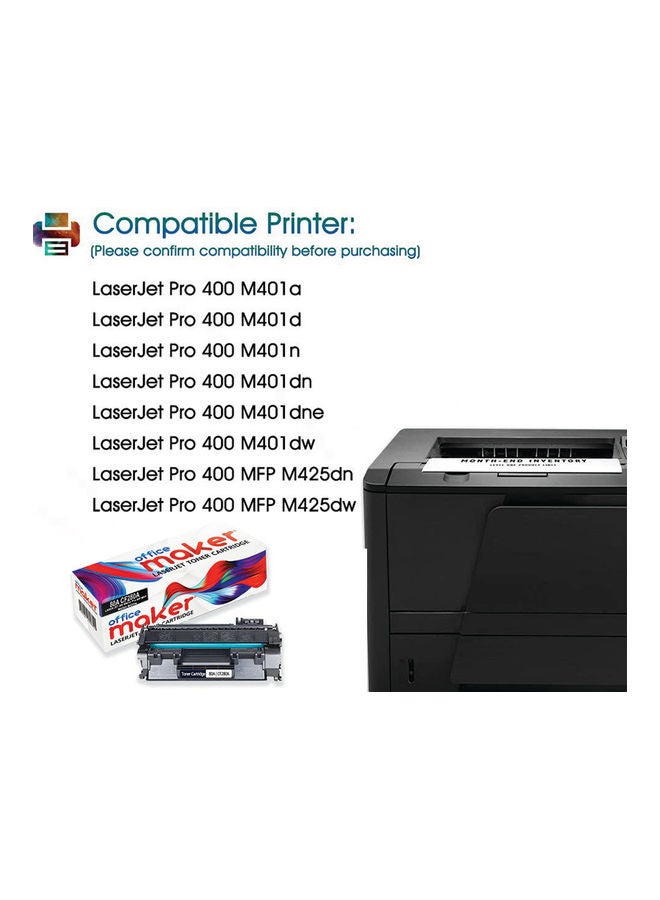 Office Maker - Toner Cartridge For HP Laserjet Pro 400 M401N 400 MFP M425 Printer Black - Image 1