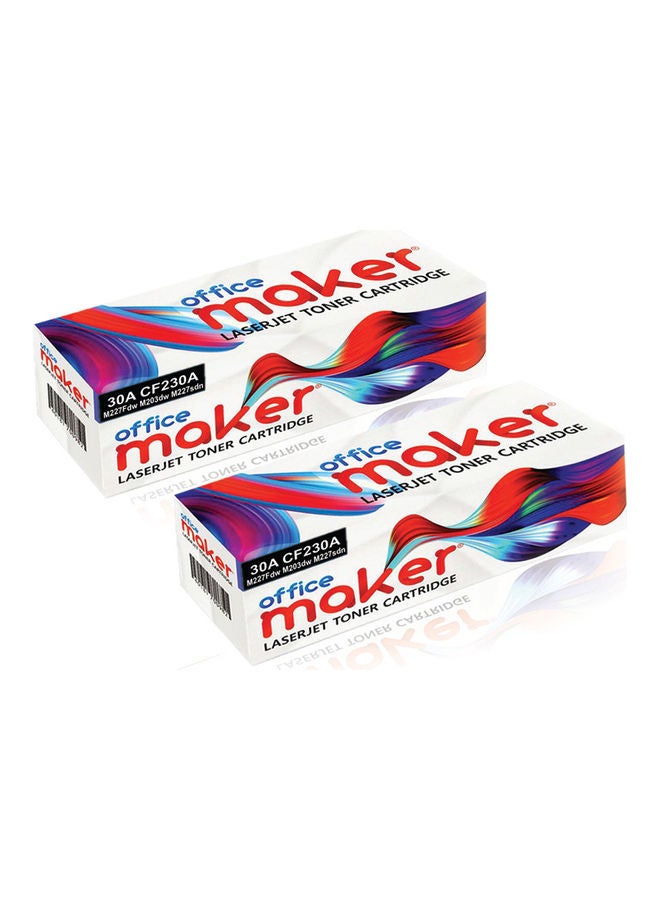 أوفيس ميكر مجموعة خراطيش حبر لطابعة إتش بي ليزر جيت برو M203dw MFP M227fdw M227fdn من قطعتين أسود  - Image 2