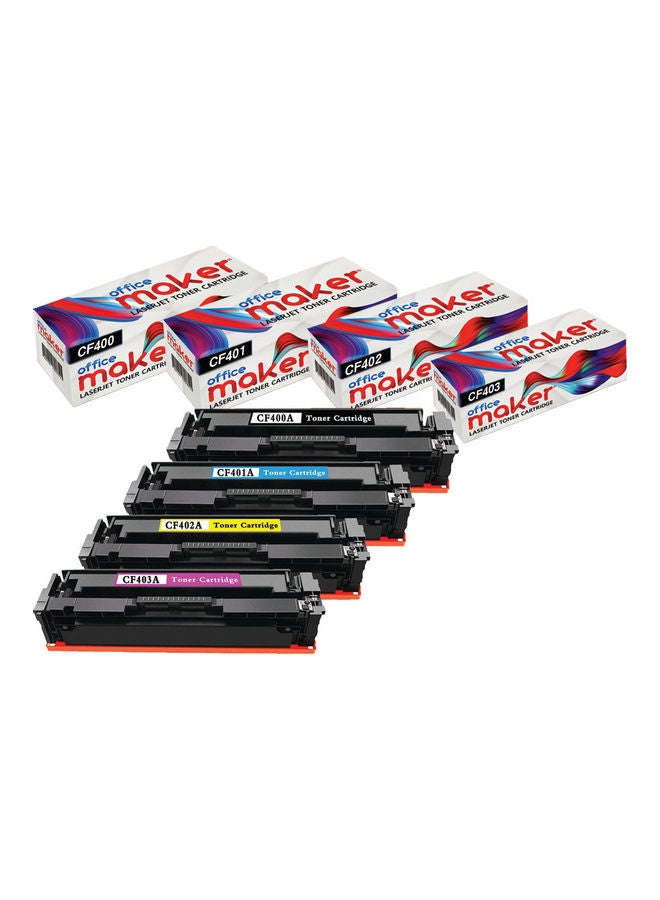 أوفيس ميكر - مجموعة خراطيش حبر لطابعة إتش بي ليزر جيت برو M252 MFP M277 M274 مكونة من 4 قطع أسود - Image 1