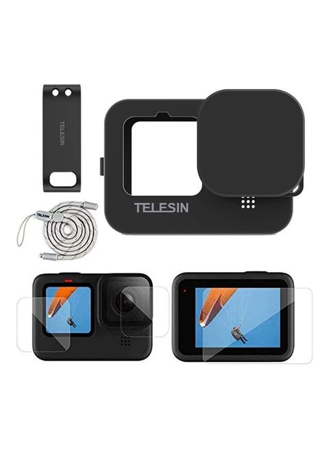 Protective Silicone Case With Lanyard Strap For GoPro Hero 9 Black