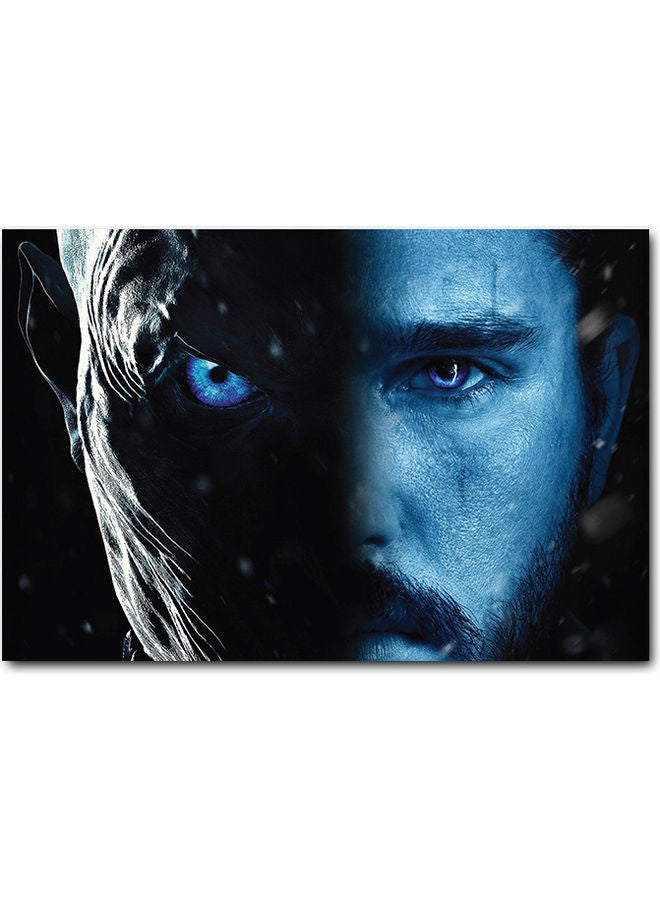 Jon Snow And Night King Wall Art Blue/Black 40x60cm