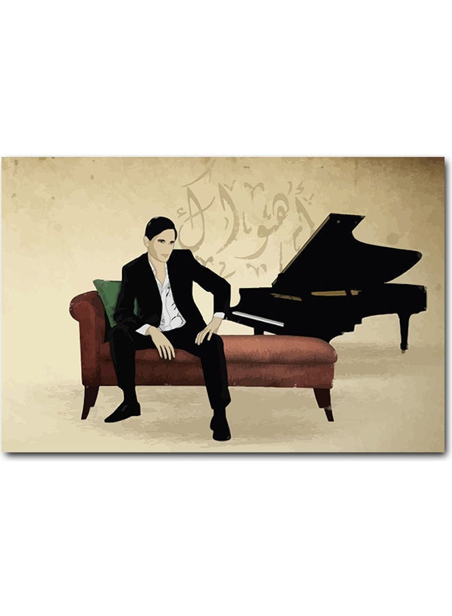 أتيك لوحة فنية لديكور الحائط تمثل عبد الحليم حافظ متعدد الألوان 40x60سم  - Image 1