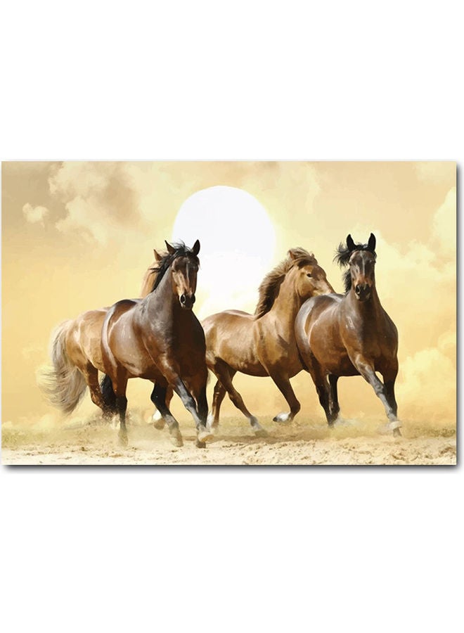 أتيك لوحة فنية لديكور الحائط تمثل أحصنة متعدد الألوان 40x60سم  - Image 1