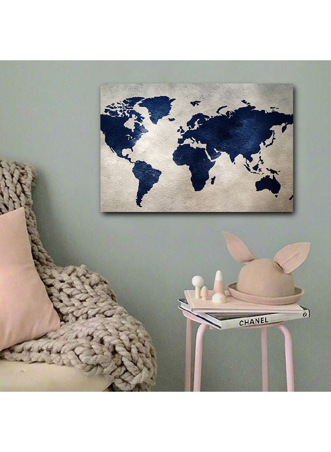 أتيك لوحة فنية لديكور الحائط بتصميم خريطة العالم متعدد الألوان 40x60سم - Image 3