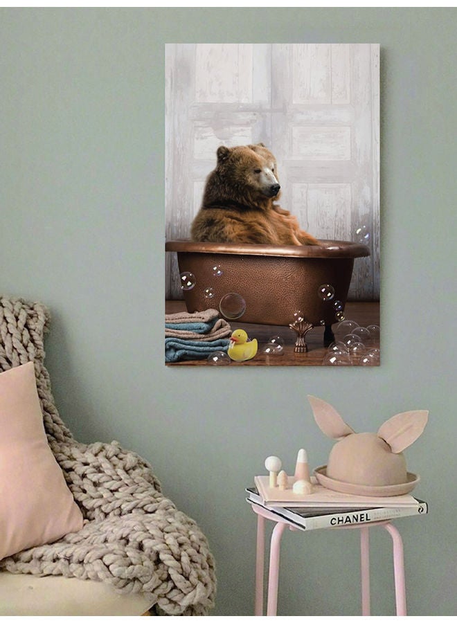 Atiq Bear Wall Art Painting Multicolour 40x60cm - Image 2