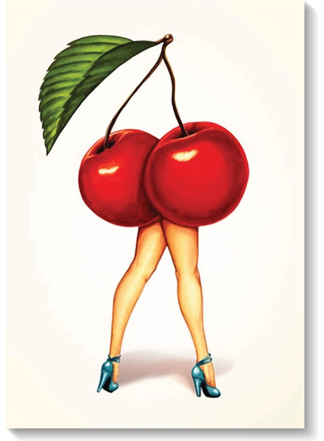 أتيك لوحة فنية لديكور الحائط برسمة كرز متعدد الألوان 40x60سم - Image 1