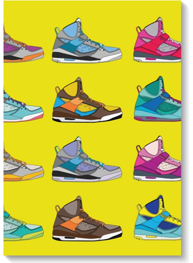 Atiq Sneakers Colorful Wall Art Painting Multicolour 40x60cm - Image 1