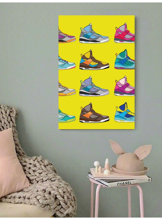 Atiq Sneakers Colorful Wall Art Painting Multicolour 40x60cm - Image 2