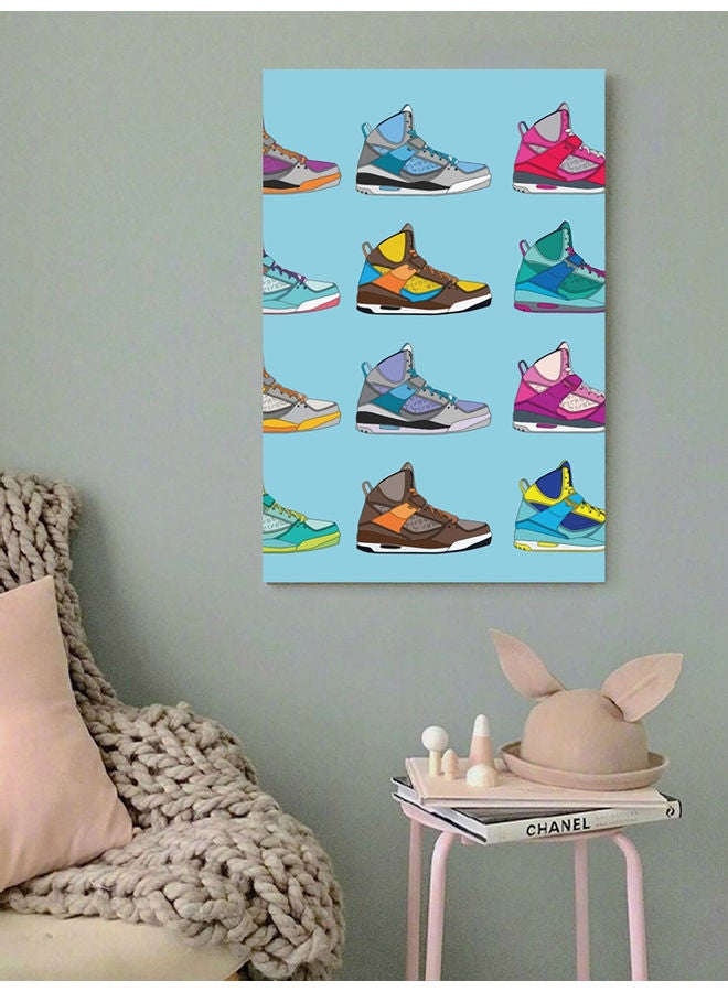 Atiq Sneakers Colorful Wall Art Painting Multicolour 40x60cm - Image 2