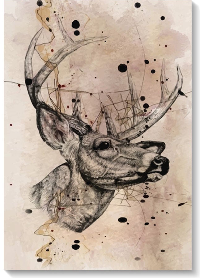 Atiq - Deer Wall Art Multicolour 40x60cm - Image 1