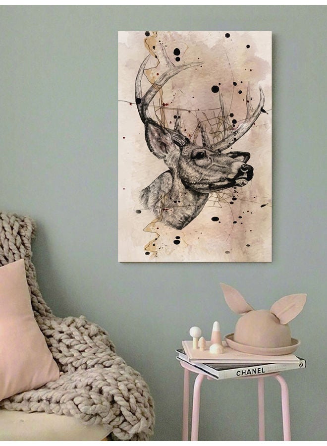 Atiq - Deer Wall Art Multicolour 40x60cm - Image 1