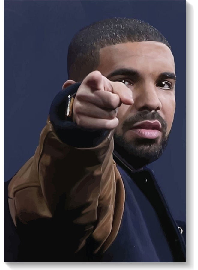 Atiq Drake Rap Wall Art Multicolour 40x60cm - Image 1