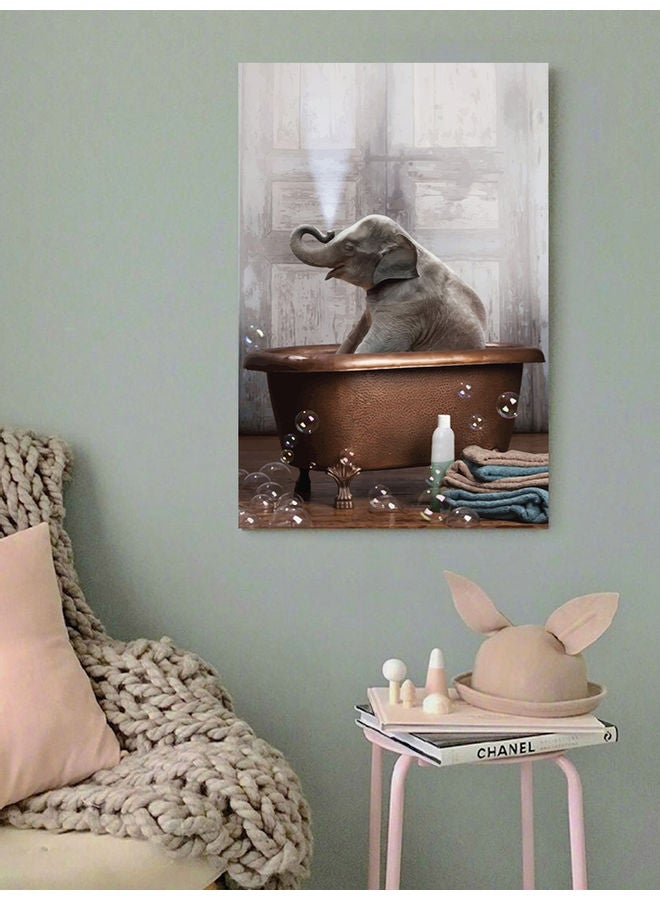 أتيك لوحة فنية بتصميم فيل متعدد الألوان 40x60سم - Image 2