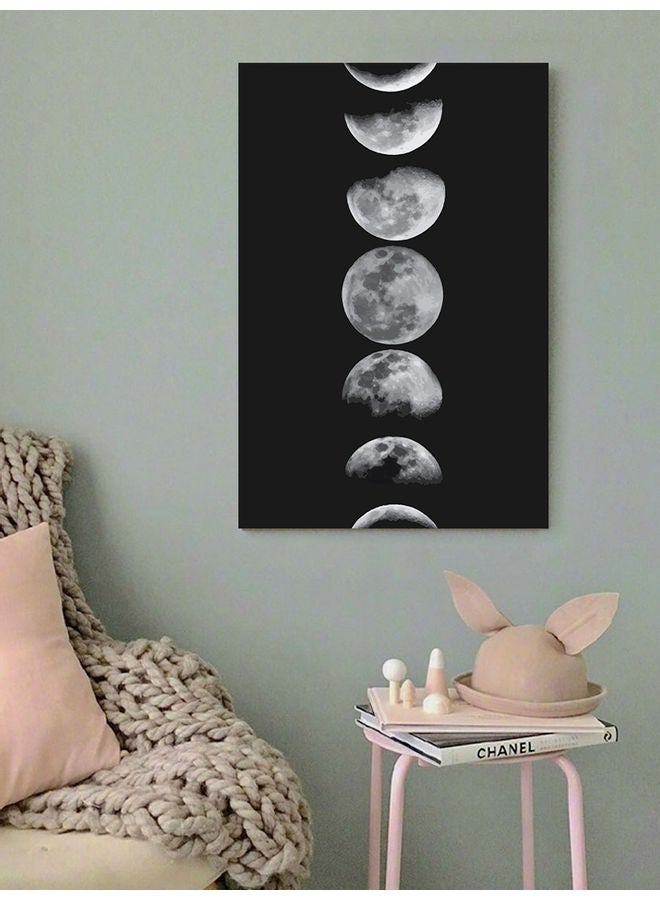 أتيك لوحة فنية بتصميم مراحل القمر متعدد الألوان 40x60سم  - Image 2
