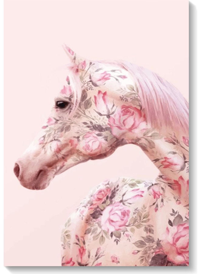 أتيك لوحة فنية على شكل حصان متعدد الألوان 40x60سم - Image 1