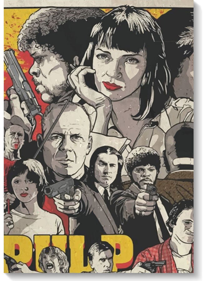 Atiq Pop Fiction Movie Wall Art Multicolour 40x60cm - Image 1