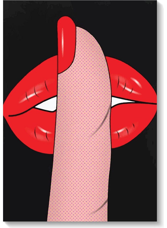 Atiq Pop Lips Wall Art Multicolour 40x60cm - Image 1