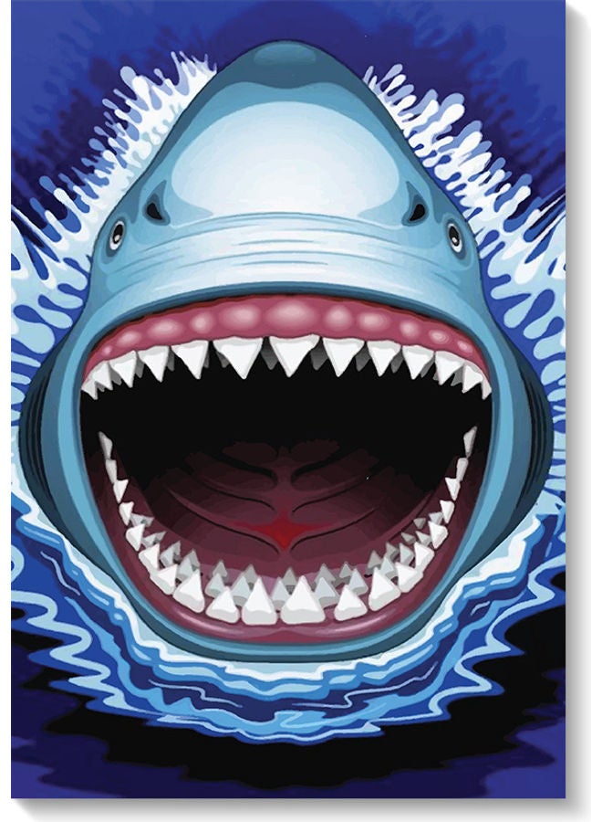 Atiq Shark Wall Art Multicolour 40x60cm - Image 1