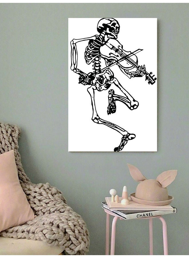 أتيك لوحة فنية بتصميم عازف جيتار هيكلي أبيض 40x60سم  - Image 2
