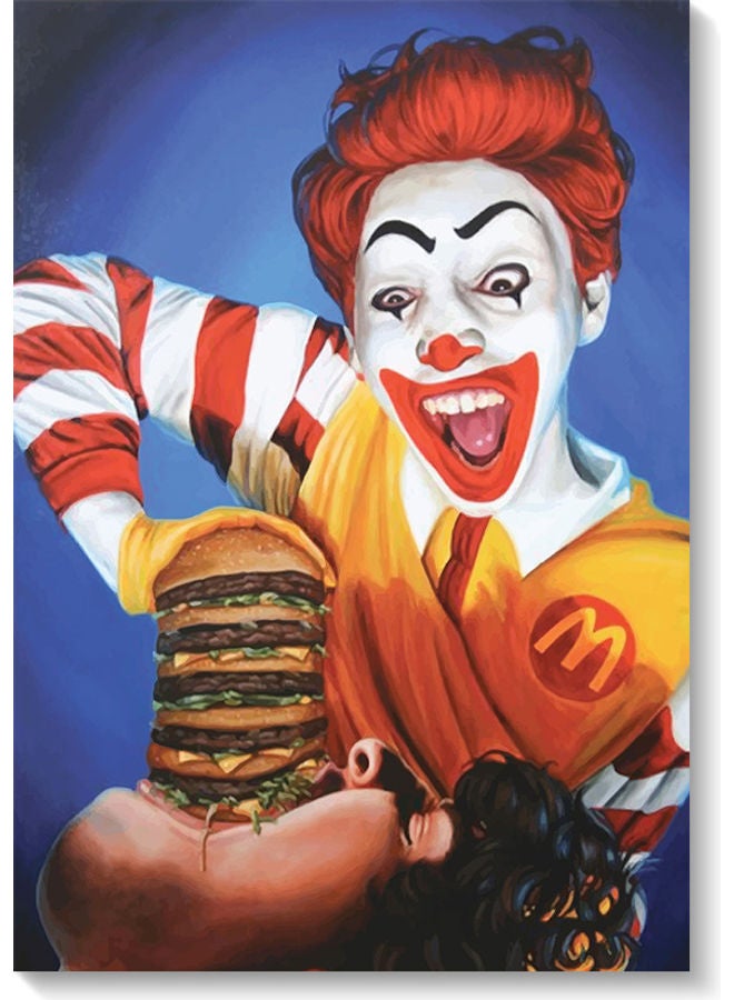 أتيك لوحة فنية لديكور الحائط تمثل برجر ماكدونالدز متعدد الألوان 40x60سم - Image 1