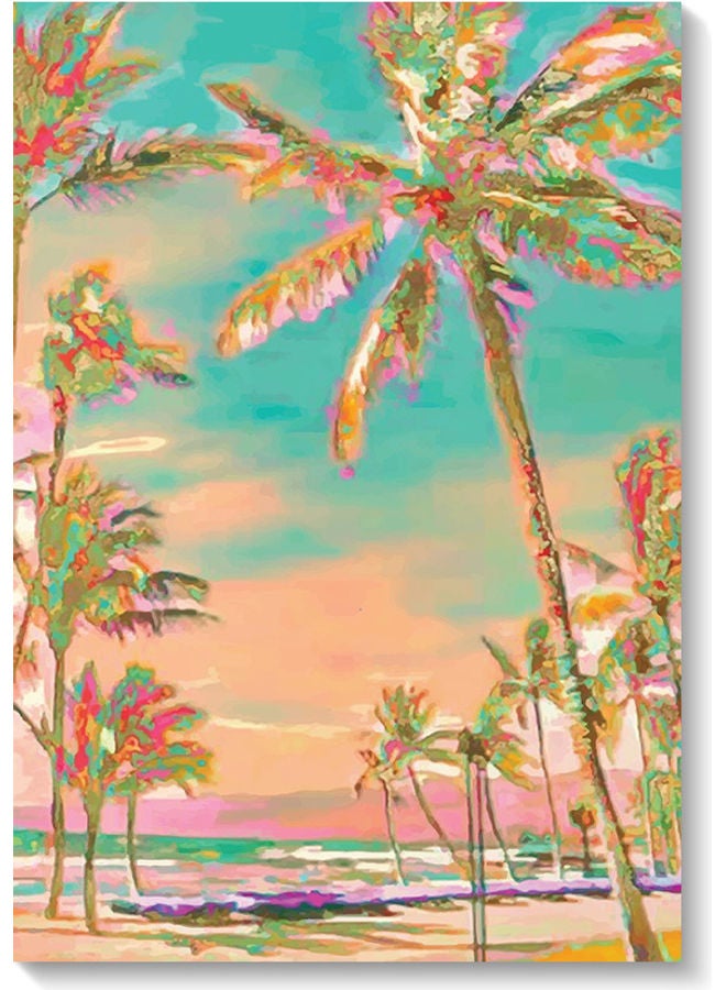 أتيك لوحة فنية لديكور الحائط بتصميم لشاطئ هاواي متعدد الألوان 40x60سم - Image 1