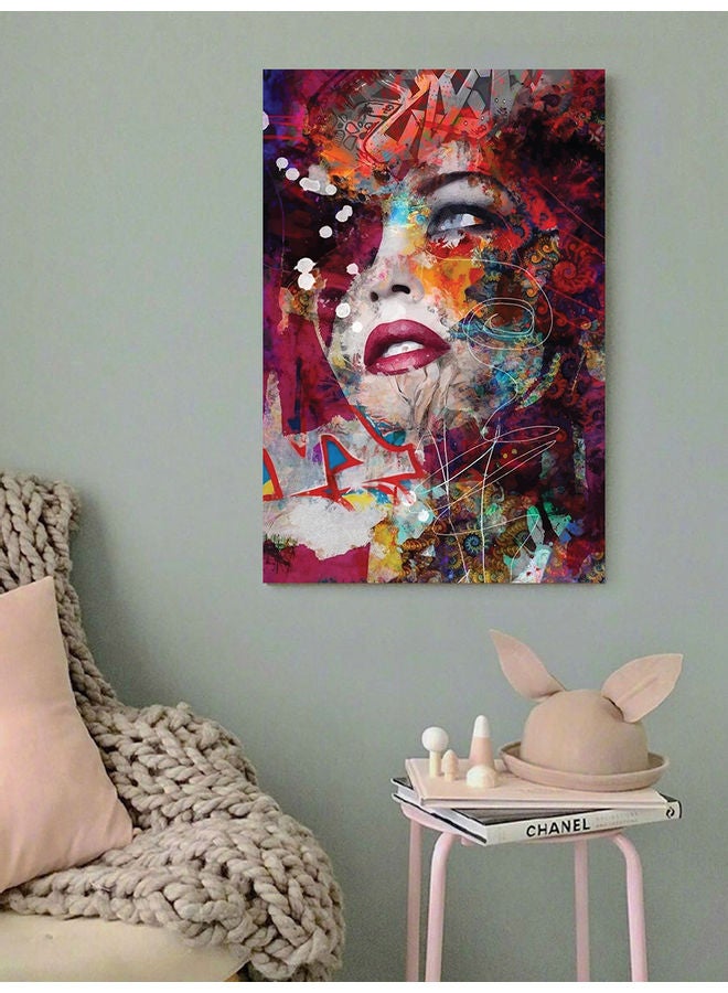 أتيك لوحة فنية جدارية تجريدية بتصميم امرأة متعدد الألوان 40x60سم  - Image 3