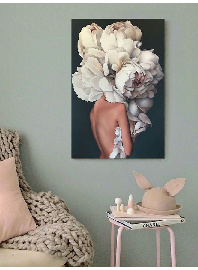 Flower Girl Printed Wall Art Black/Beige/White 40x60cm - v1609673887/N43396381A_3