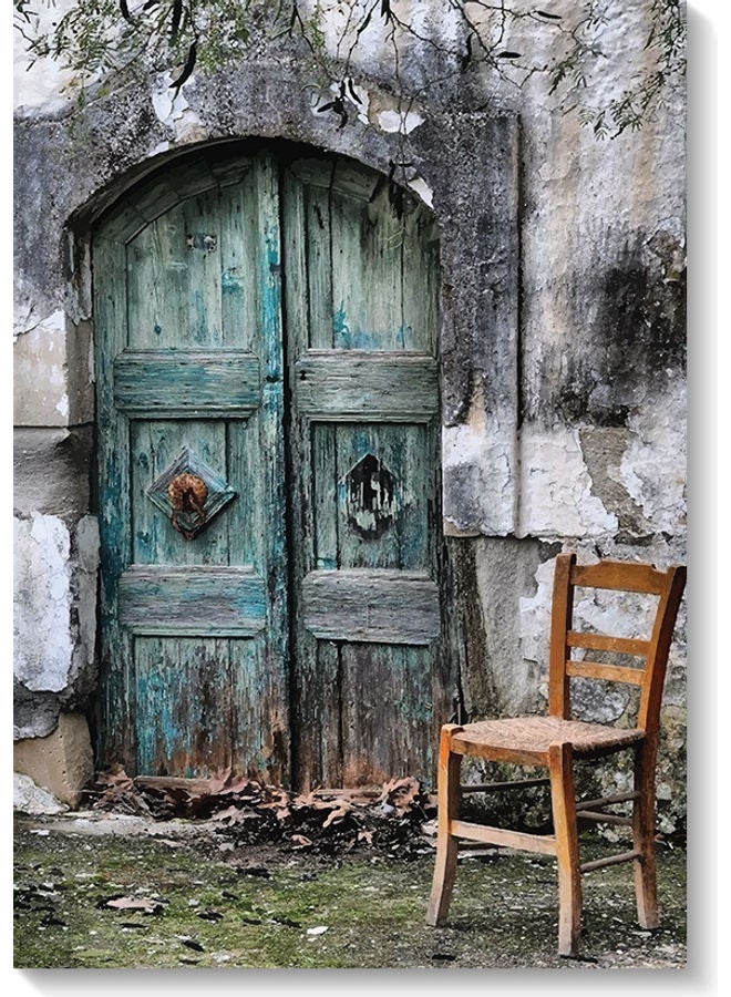 أتيك لوحة فنية لديكور الحائط بتصميم منزل قديم متعدد الألوان 40x60سم - Image 1