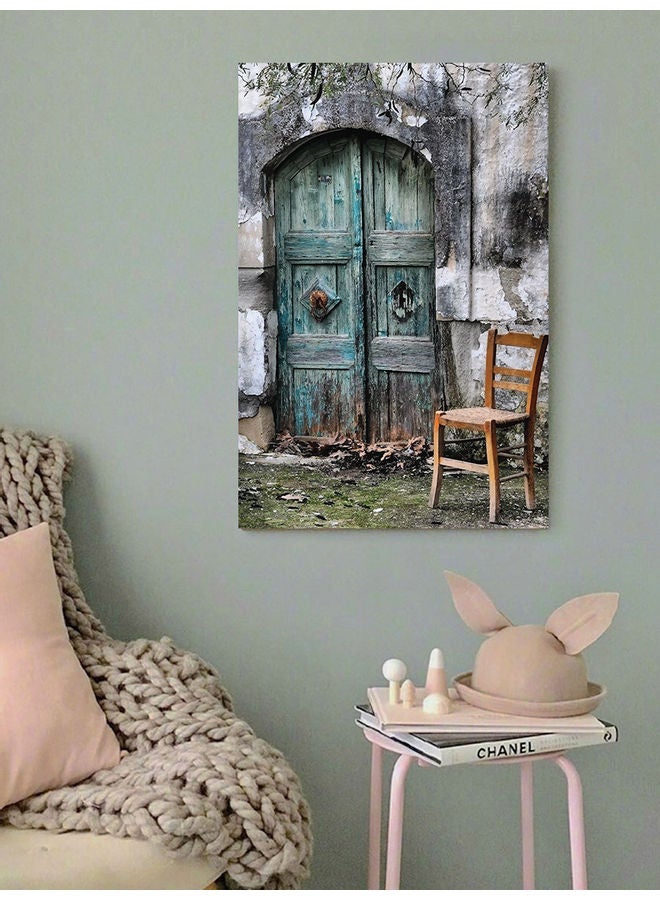 أتيك لوحة فنية لديكور الحائط بتصميم منزل قديم متعدد الألوان 40x60سم - Image 2