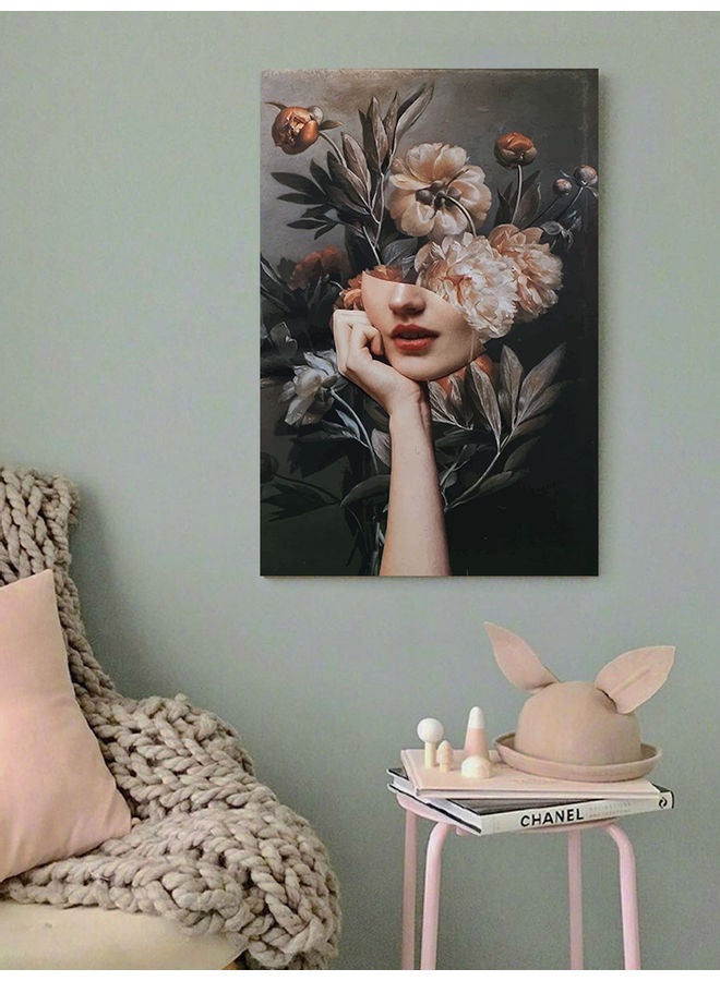 Atiq Flowers Girl Wall Art Multicolour 40x60cm  - Image 2