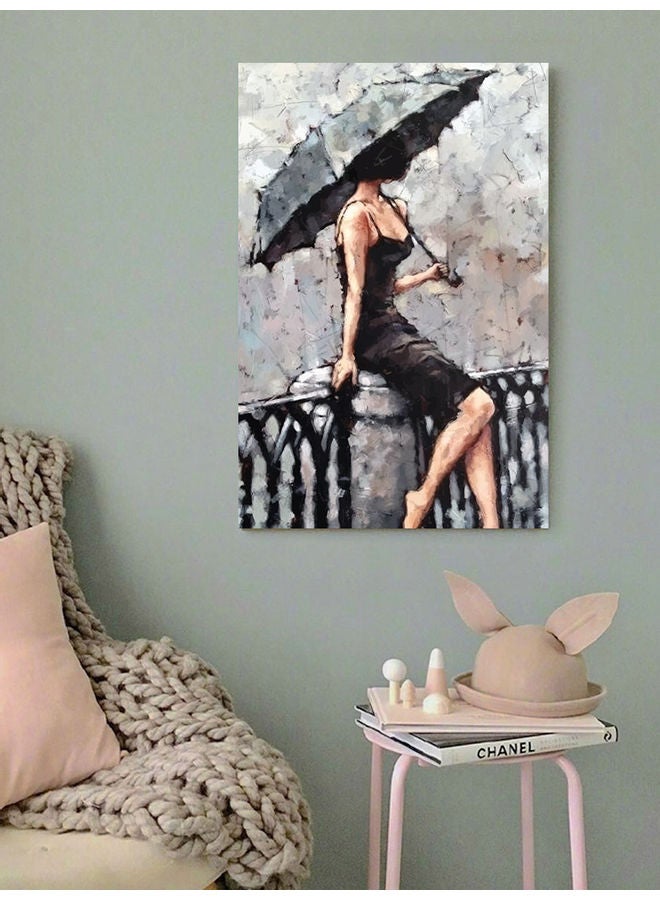 أتيك لوحة فنية لديكور الحائط تمثل امرأة أنيقة متعدد الألوان 40x60سم - Image 2