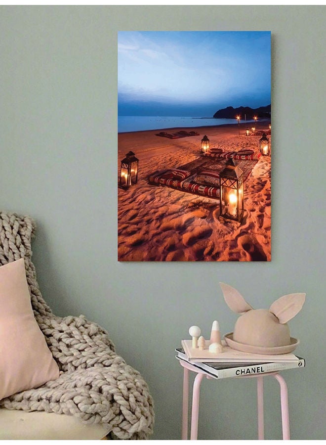 أتيك لوحة فنية بتصميم شاطئ متعدد الألوان 40x60سم - Image 2