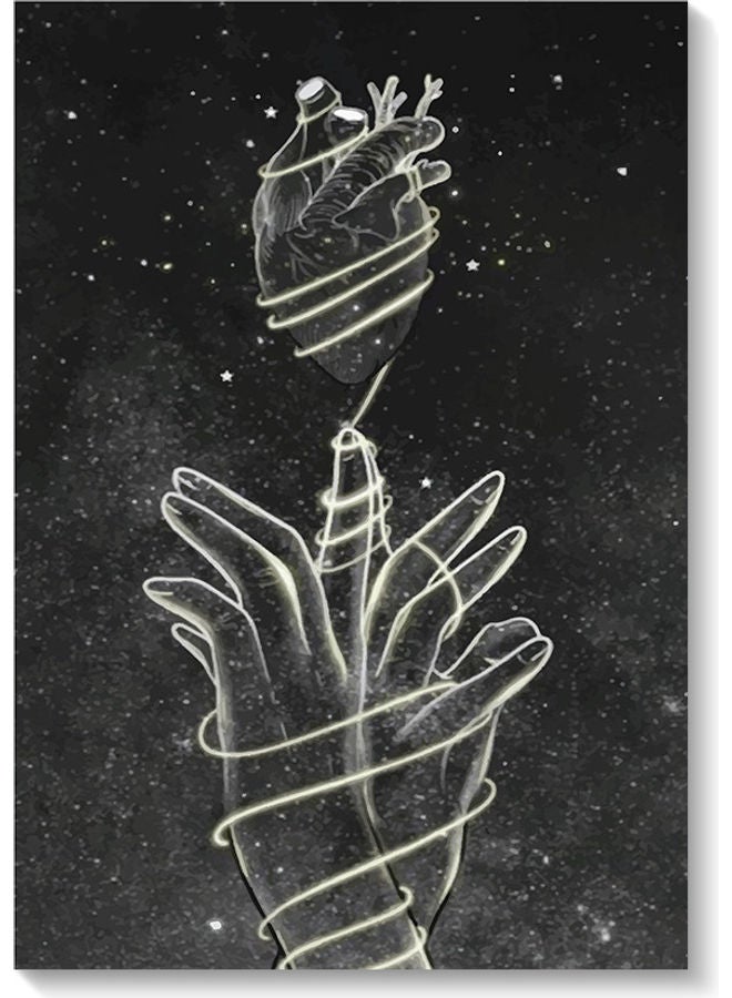 Atiq The Lovers And Heart Space Wall Art Multicolour 40x60cm - Image 1