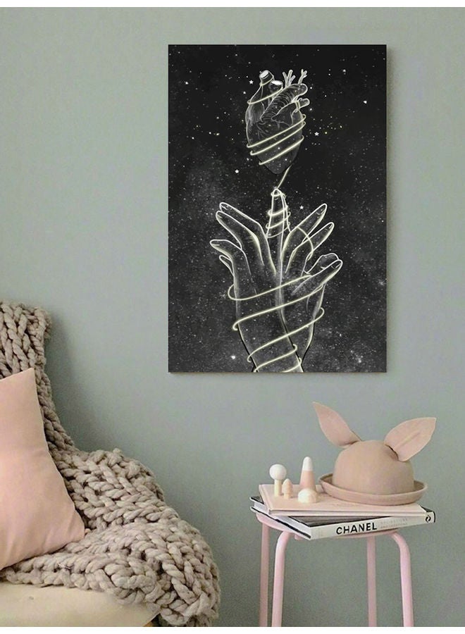 Atiq The Lovers And Heart Space Wall Art Multicolour 40x60cm - Image 2