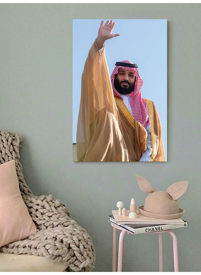 لوحة فنية للحائط الأمير محمد بن سلمان متعدد الألوان 40x60سم - v1609673897/N43396433A_3