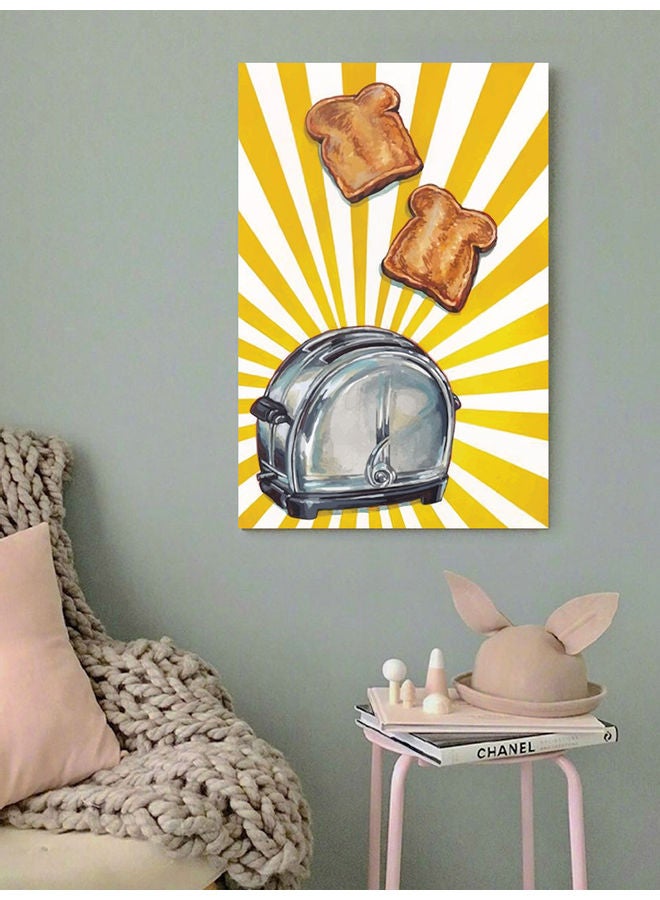أتيك لوحة فنية بتصميم ماكينة تحميص خبز التوست متعدد الألوان 40x60سم - Image 2