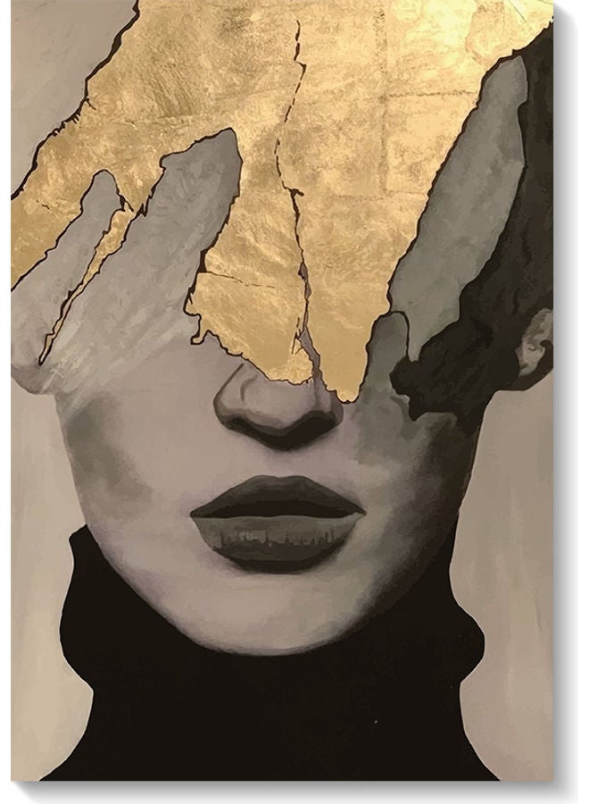 Atiq Decorative Wall Art Painting Grey/Black/Gold 40x60cm  - Image 1