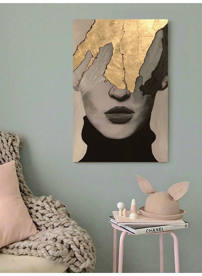 Atiq Decorative Wall Art Painting Grey/Black/Gold 40x60cm  - Image 2