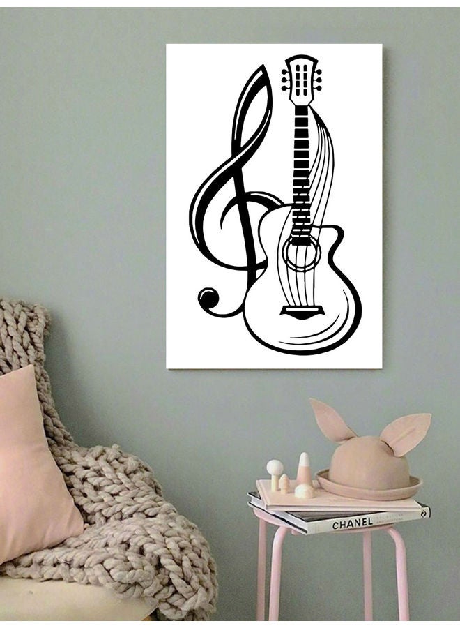 Atiq - Guitar Printed Wall Art Black/White 40x60cm - Image 1