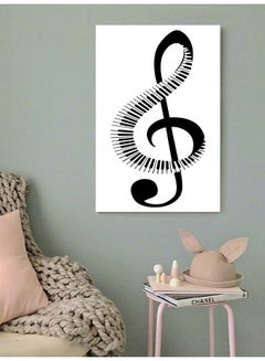 Atiq Musical Note Printed Wall Art Black/White 40x60cm  - Image 3