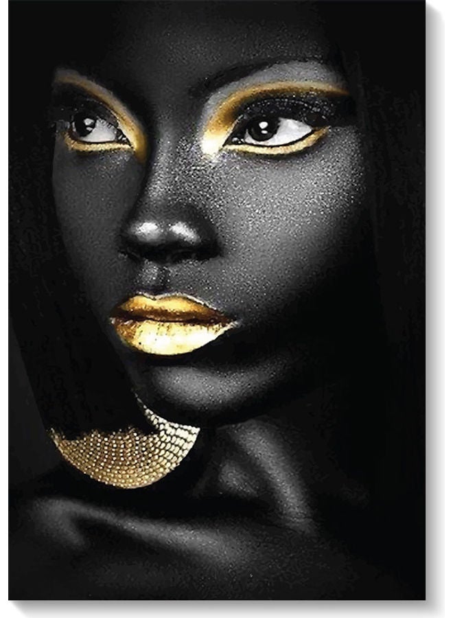 أتيك لوحة فنية مطبوعة للزينة أسود/ذهبي 40x60سم  - Image 1