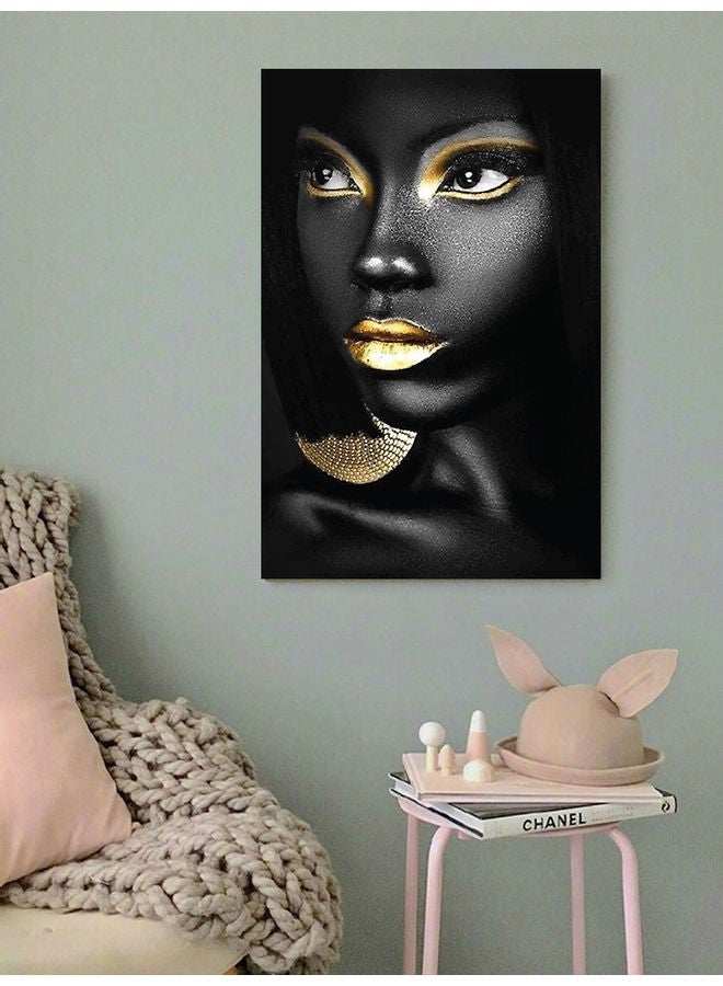 أتيك لوحة فنية مطبوعة للزينة أسود/ذهبي 40x60سم  - Image 3